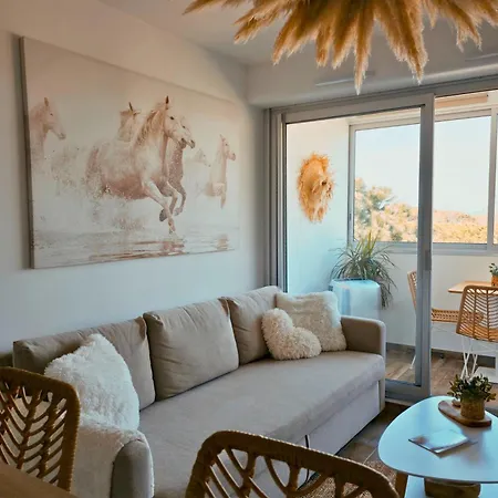 Sable & Pampas - Meuble De Tourisme 5 Etoiles - Vue Panoramique & Terrasse - Climatisation - A 200m Апартаменты Карнон-Плаж