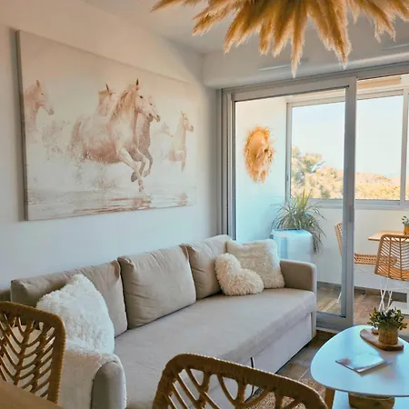 Sable & Pampas - Meuble De Tourisme 5 Etoiles - Vue Panoramique & Terrasse - Climatisation - A 200m Apartment