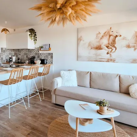 Sable & Pampas - Meuble De Tourisme 5 Etoiles - Vue Panoramique & Terrasse - Climatisation - A 200m 卡诺海滩